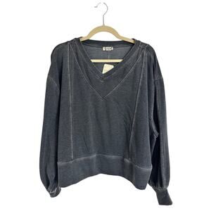 🖤 Free People Intimately Oversized Sweatshirt – Washed Black | S | NWT 🖤